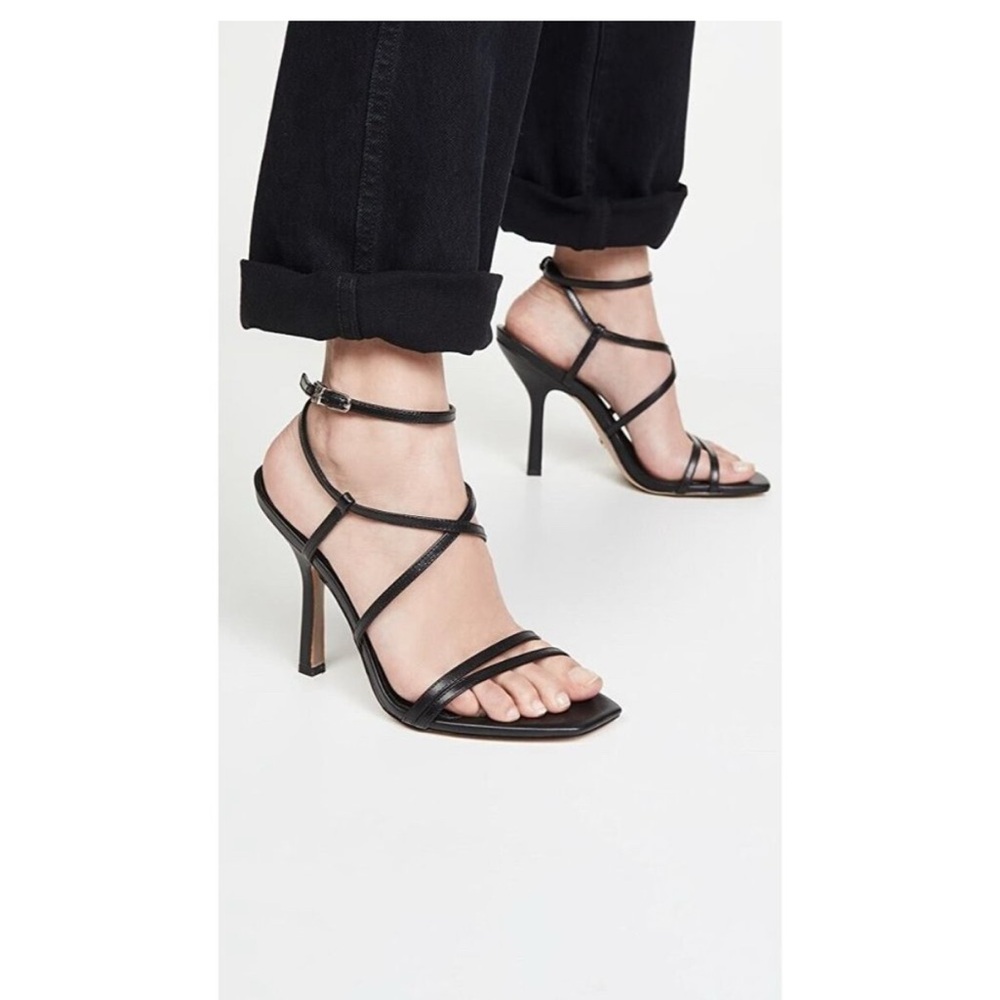 Elegant Black Strappy Heels Women's Leeanne High-Heel Strappy Sandals